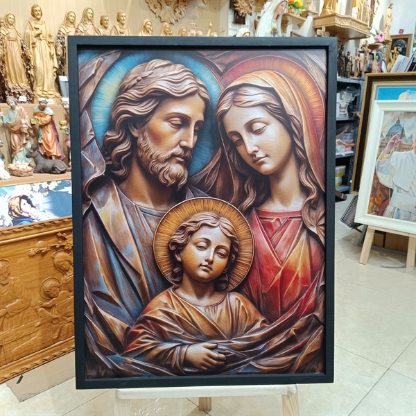 Tranh Mica in 3D Gia Đình Thánh Gia 60x80cm