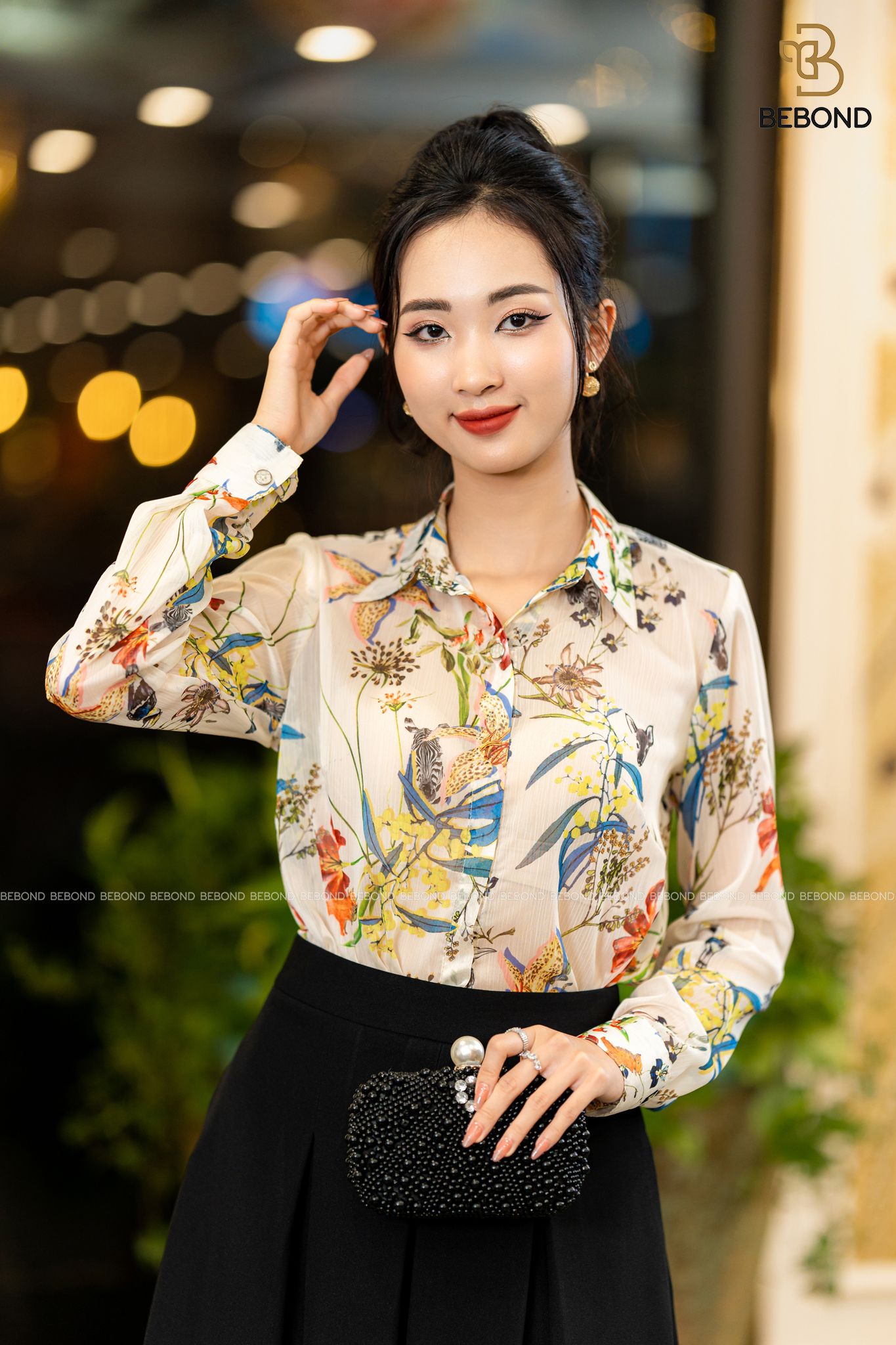 Set áo sơ mi Doris - chân váy xòe trượt ấn Kaylin_thumbnail_2