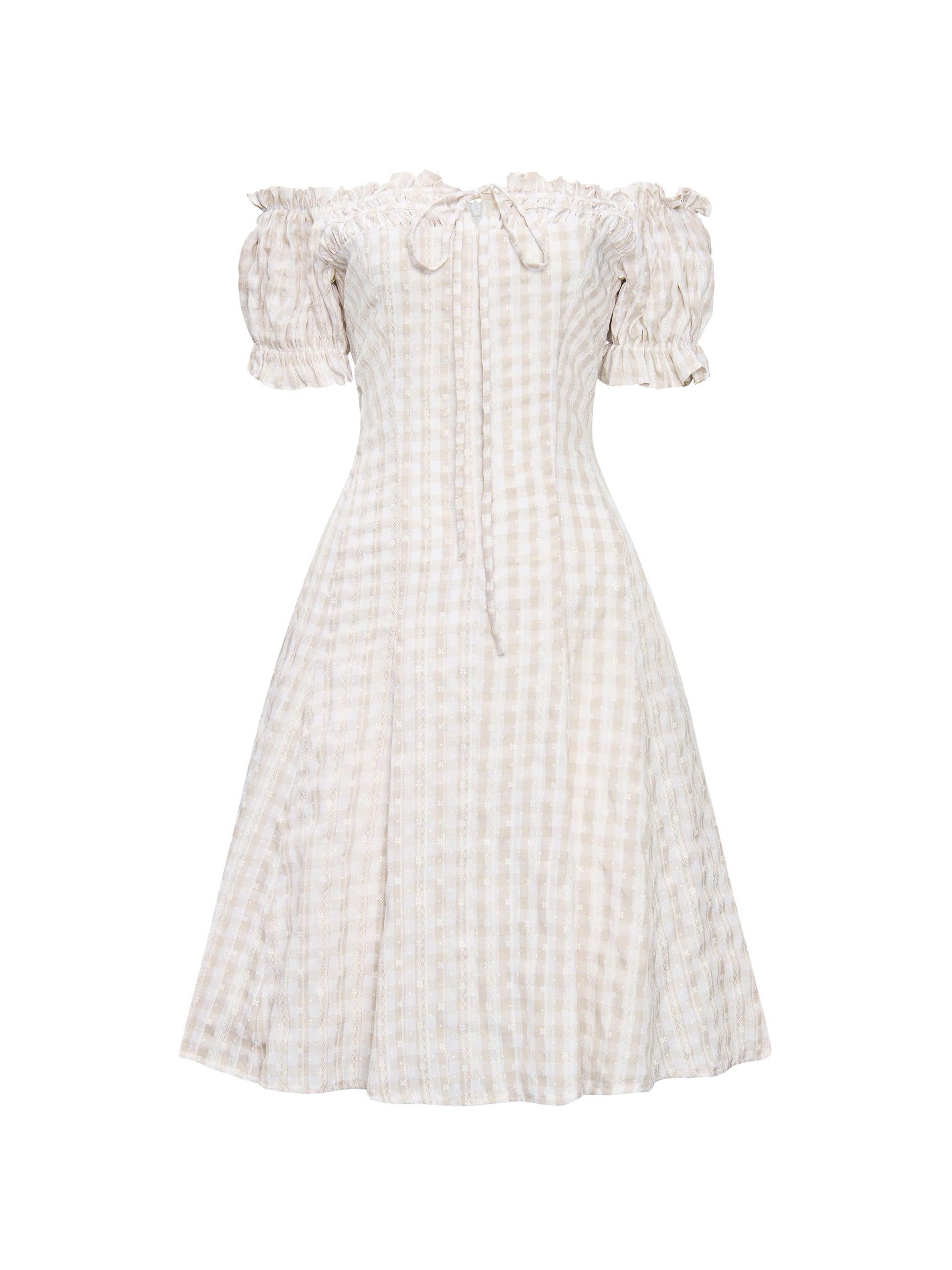 BIGSIZE - Đầm dáng A trễ vai xòe kiểu V-DA189