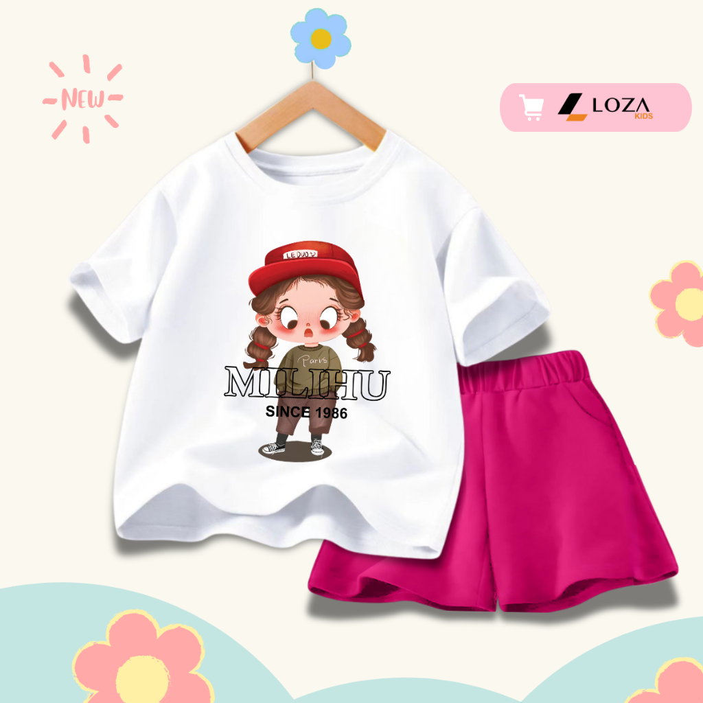 Đồ bộ cho bé gái in hình 'Bé gái Milihu' -  Loza Kids SB357_thumbnail_6