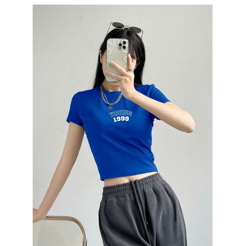 [Form Ôm] Áo croptop nữ ôm body Young 1999 - Áo thun croptop nữ LOZA CR8137_thumbnail_1