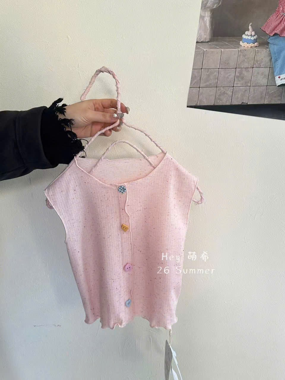 (E190) Áo sát nách hồng cúc nhiều màu hồng hãng HMX