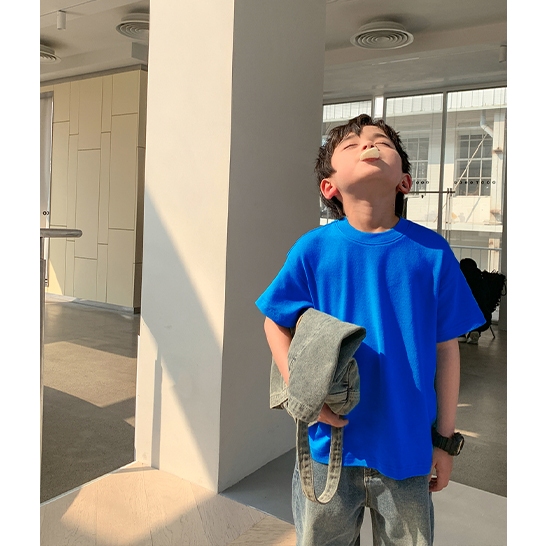 Áo thun trơn cho bé form rộng AEDT01 Miucho Kid 100% vải cotton thoáng mát basic_thumbnail_7