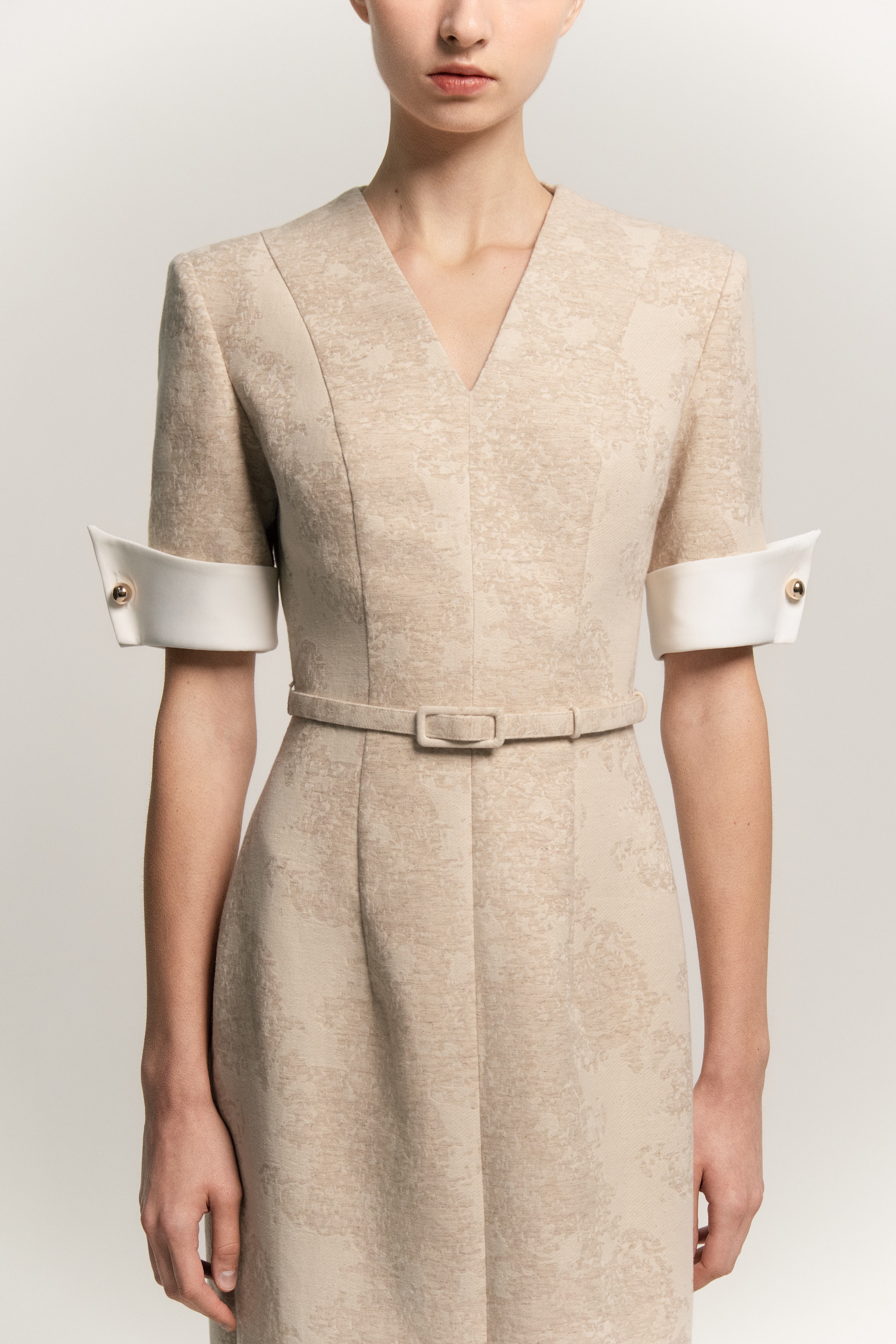 Váy bút chì cổ leo phối tay (Michelle dress)_thumbnail_2