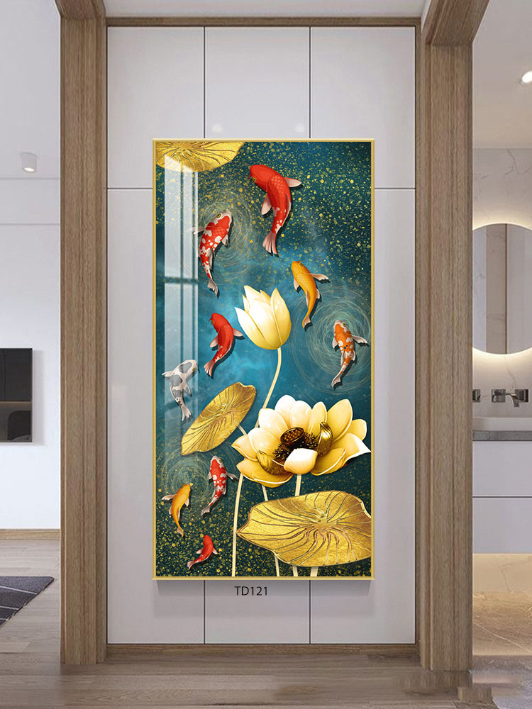 Tranh đứng tráng gương cá và hoa sen_thumbnail_7