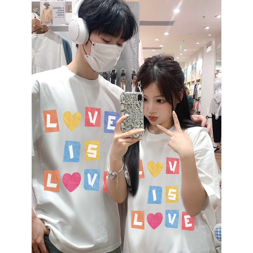 Áo thun cuple trái tim cực xinh form rộng local brand ATD945 Miucho tay ngắn cổ tròn in mix_thumbnail_2