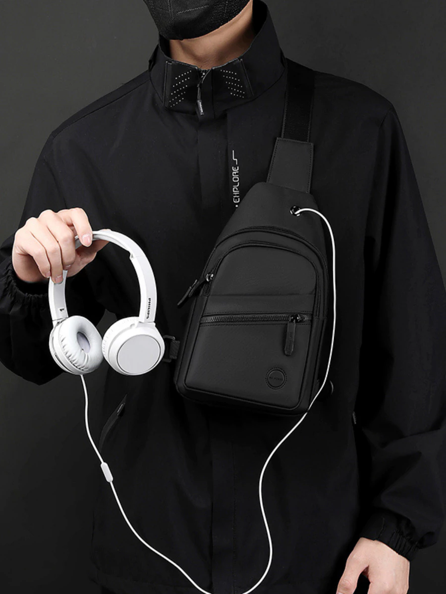 Túi đeo chéo nam vải chống nước, túi bao tử nam nhỏ gọn cao cấp