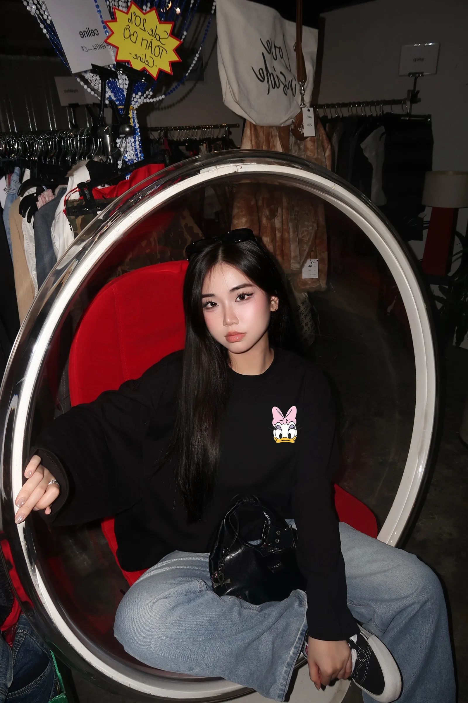 Áo thun boxy nữ tay dài Vịt donalid Miucho 3489_thumbnail_6