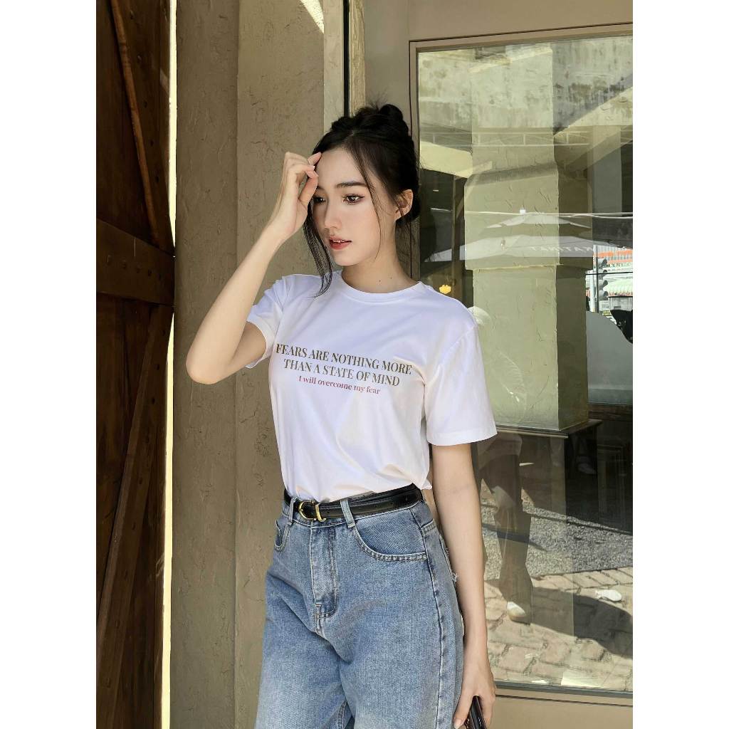 Áo thun nữ form vừa regular ARD558 Miucho Chic cotton cổ tròn in basic_thumbnail_3