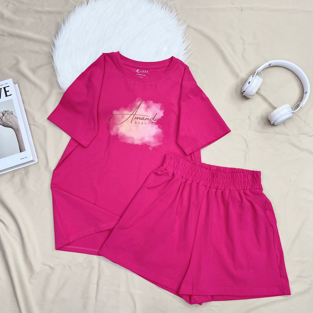 [Form Rộng] Bộ đồ nữ gồm áo thun + quần đùi mặc nhà/đi chơi - LOZA G0076_thumbnail_6