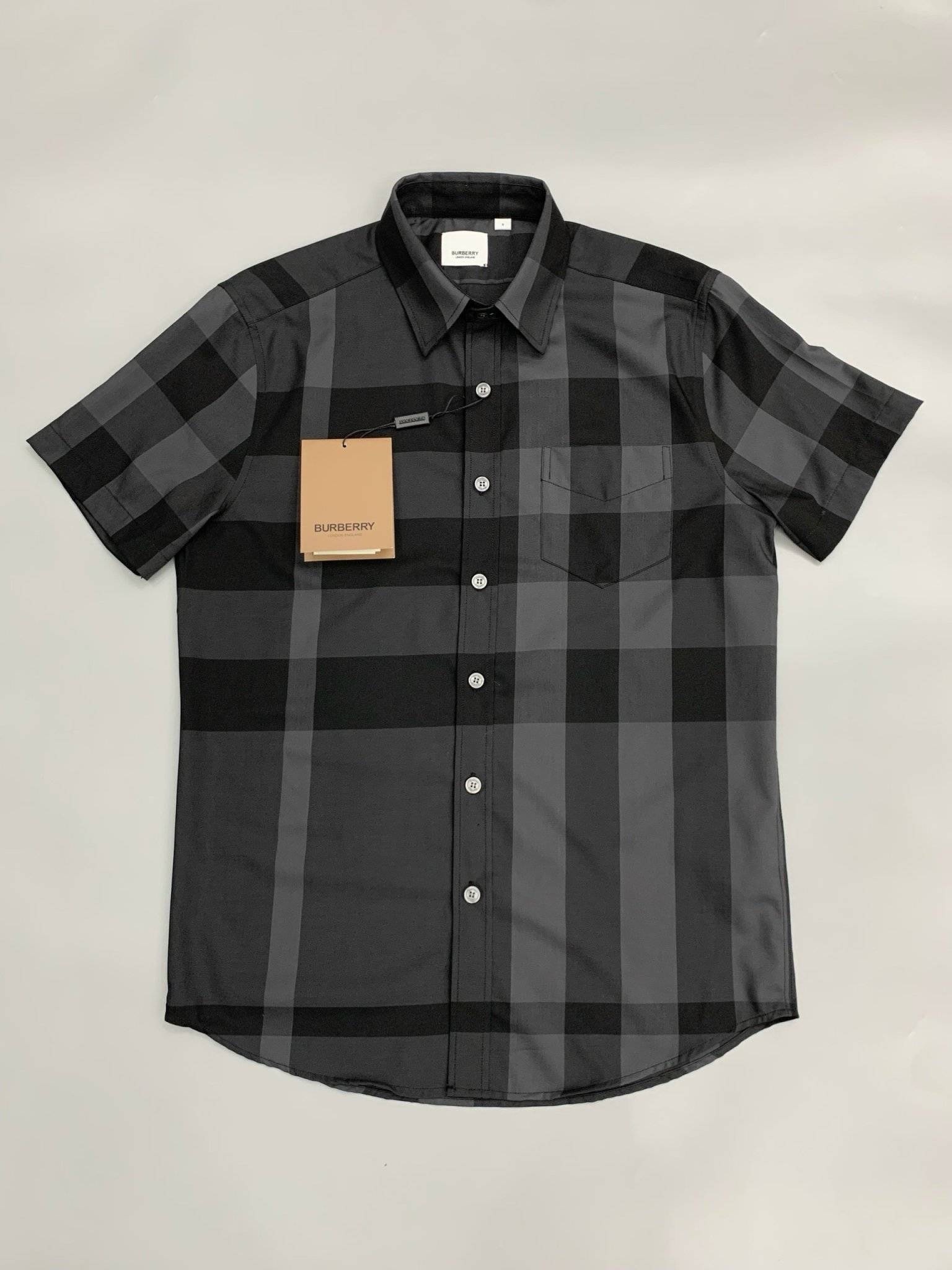 SƠ MI BBR NGẮN KẺ TO ĐEN