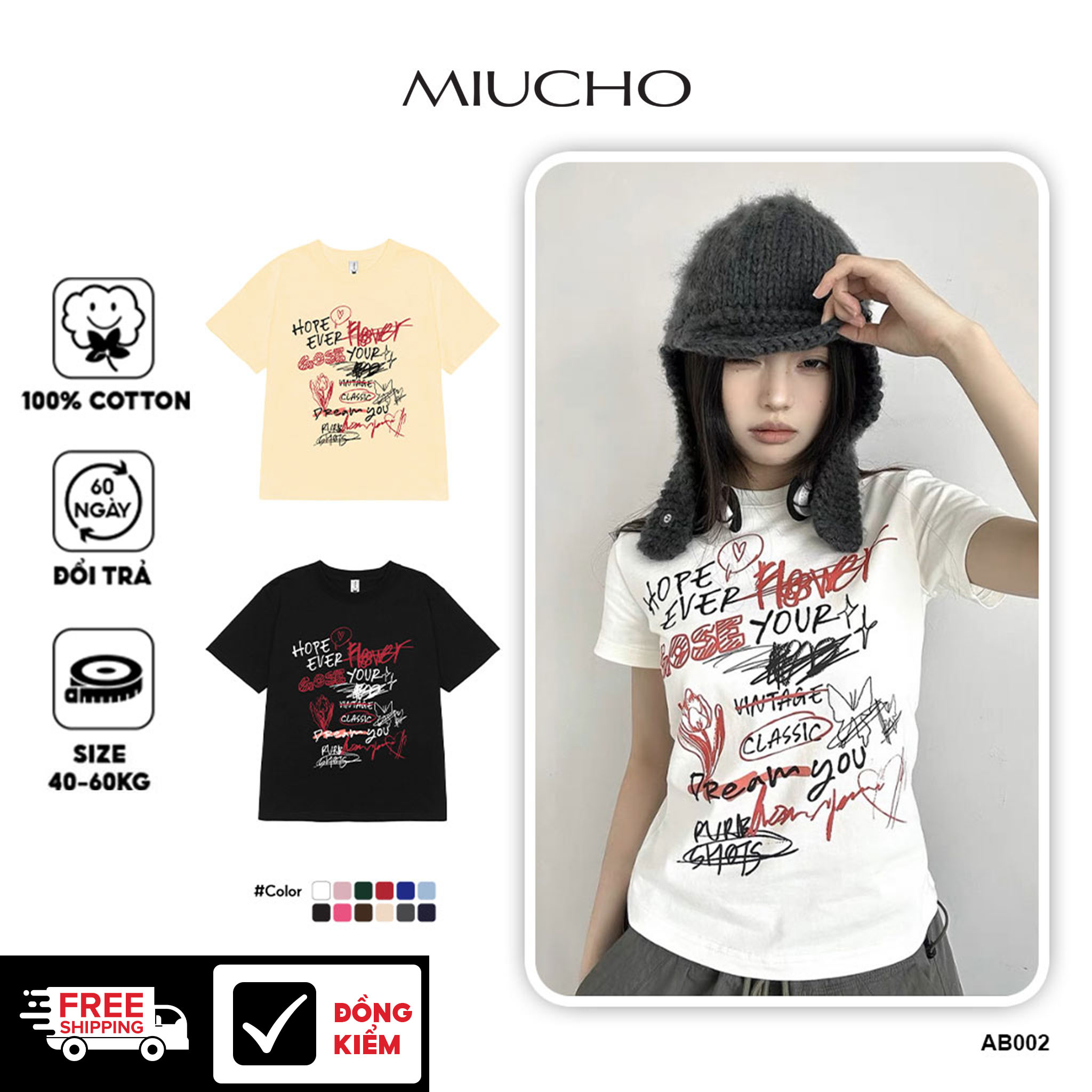 Áo thun baby tee AB002 Miucho chất vải cotton in brand name_thumbnail_1