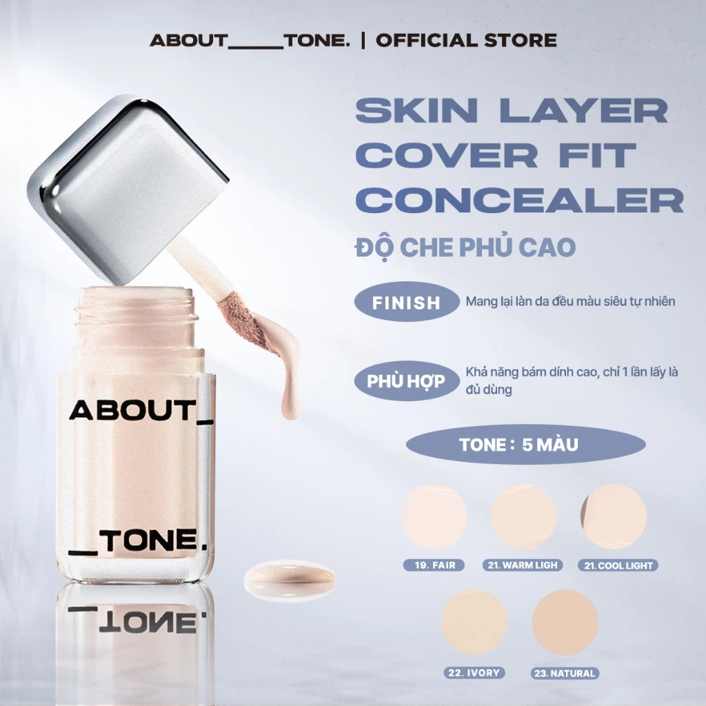 [ABOUT TONE] Kem che khuyết điểm About Tone Skin Layer Cover Fit 5.6g