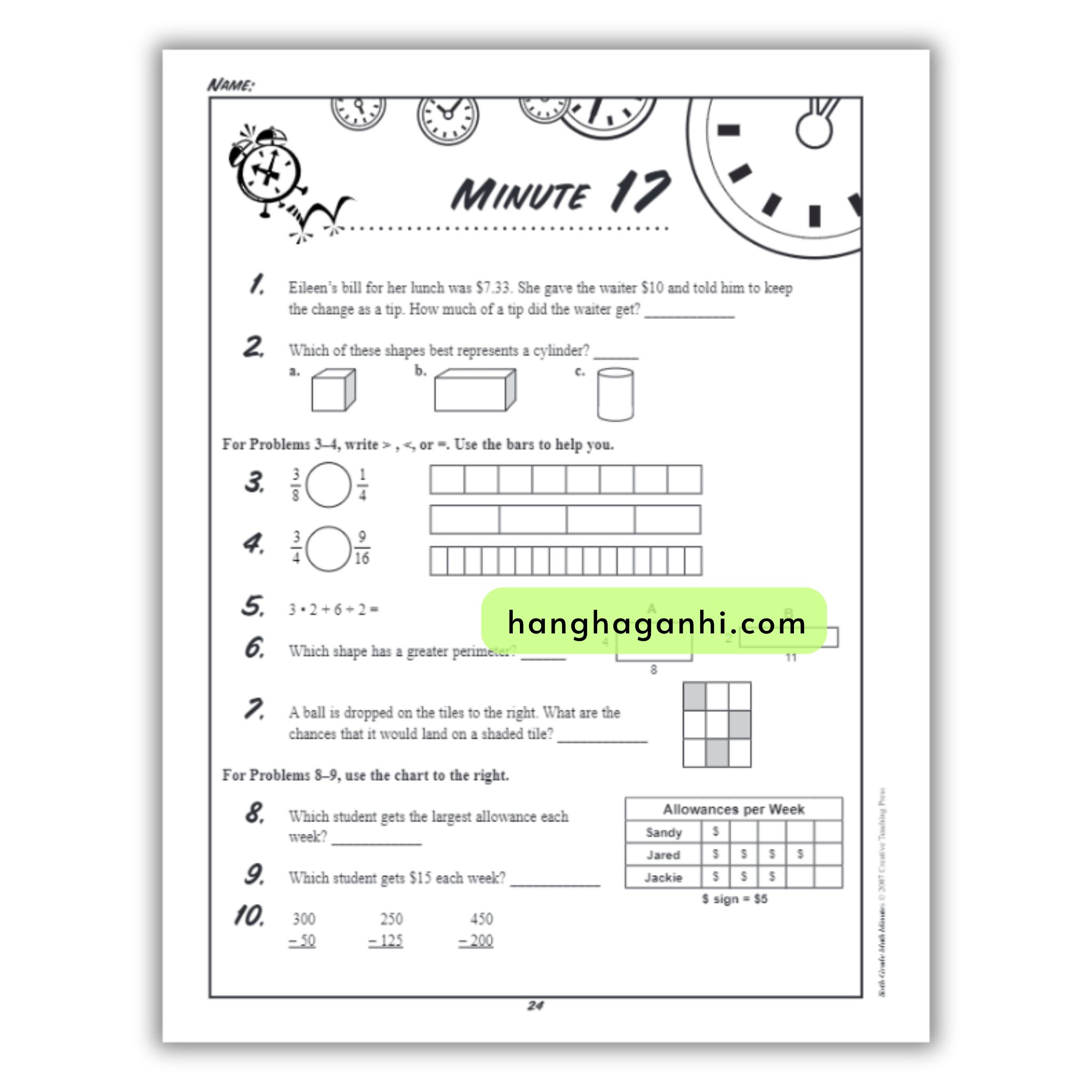 Math Minutes Grade 6- Sách Toán Tiếng Anh cho bé lớp 6_thumbnail_8