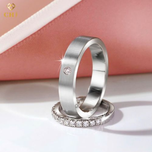 Cặp Nhẫn Cưới Kim Cương Vàng 14K CHJ505_thumbnail_0