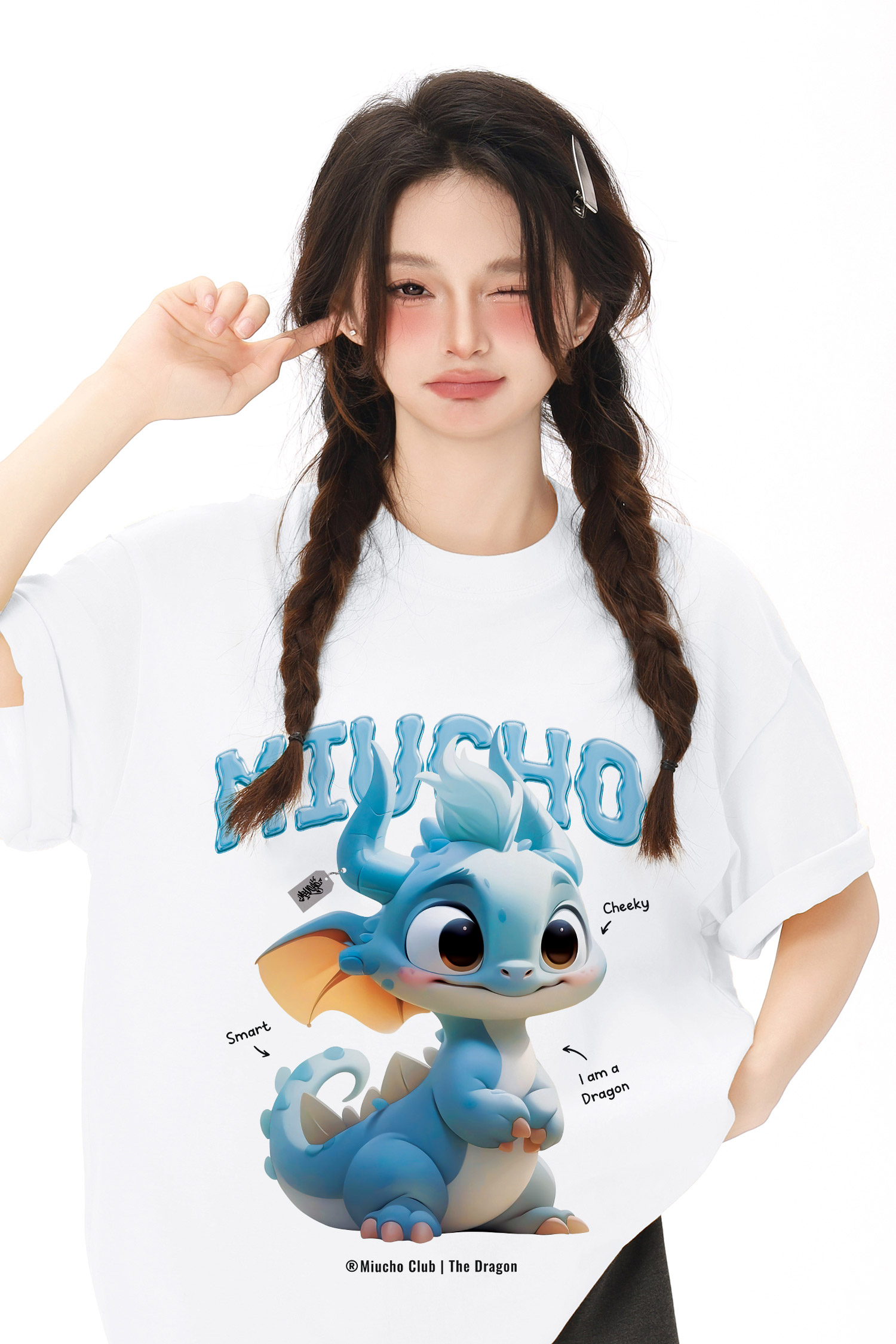 Áo thun form rộng 12 con giáp tuổi Thìn ATD1241 Miucho tay ngắn cổ tròn in mix_thumbnail_9