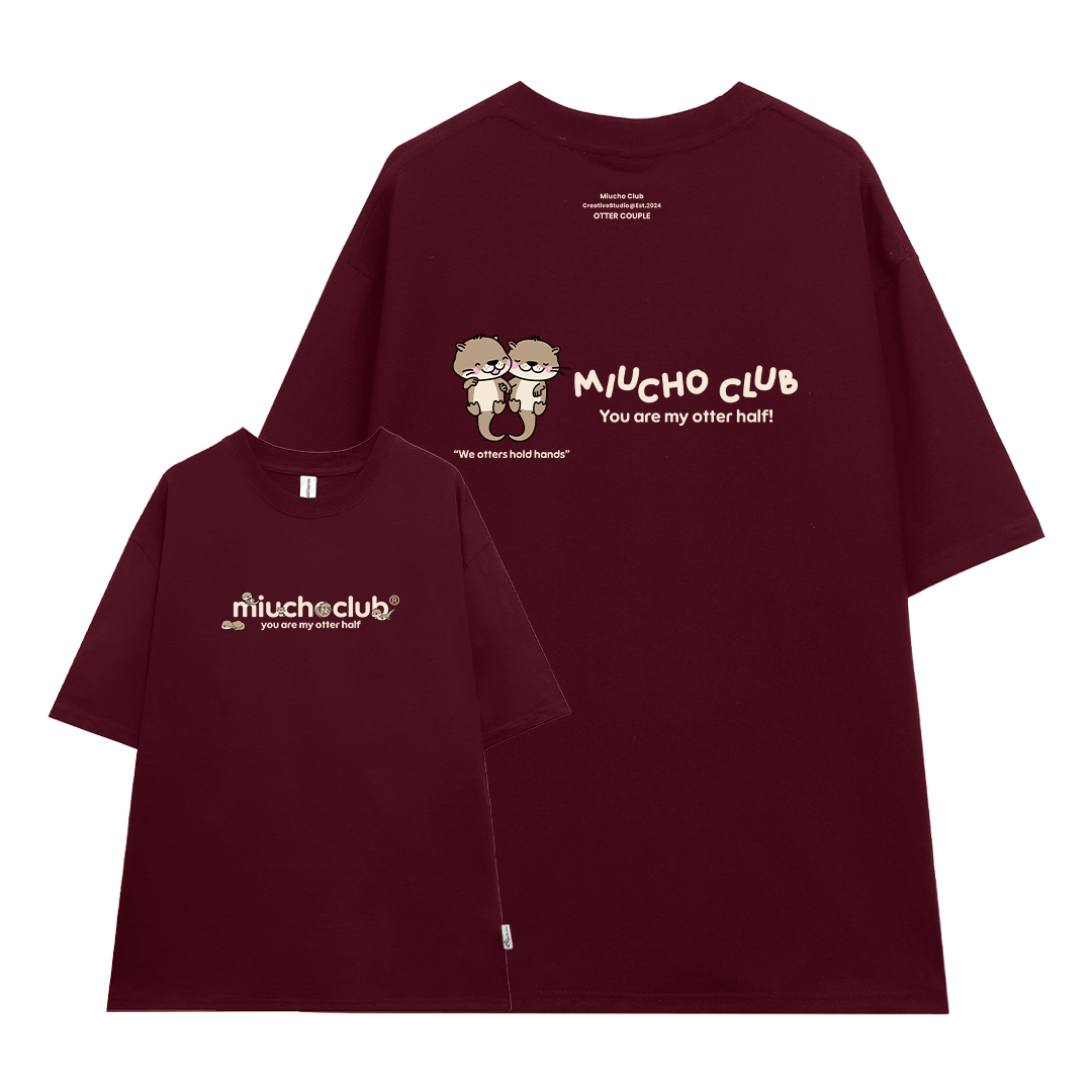 Áo thun cặp nam nữ form rộng 1945 Miucho cổ tròn vải 4c cotton 220gsm thoáng mát in mix_thumbnail_8