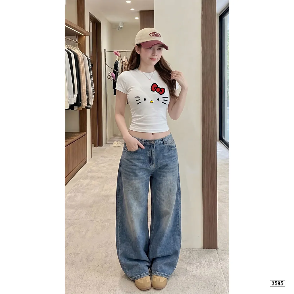 Áo baby tee nữ ôm body hack dáng kitty đáng yêu Beezy 3585_thumbnail_5