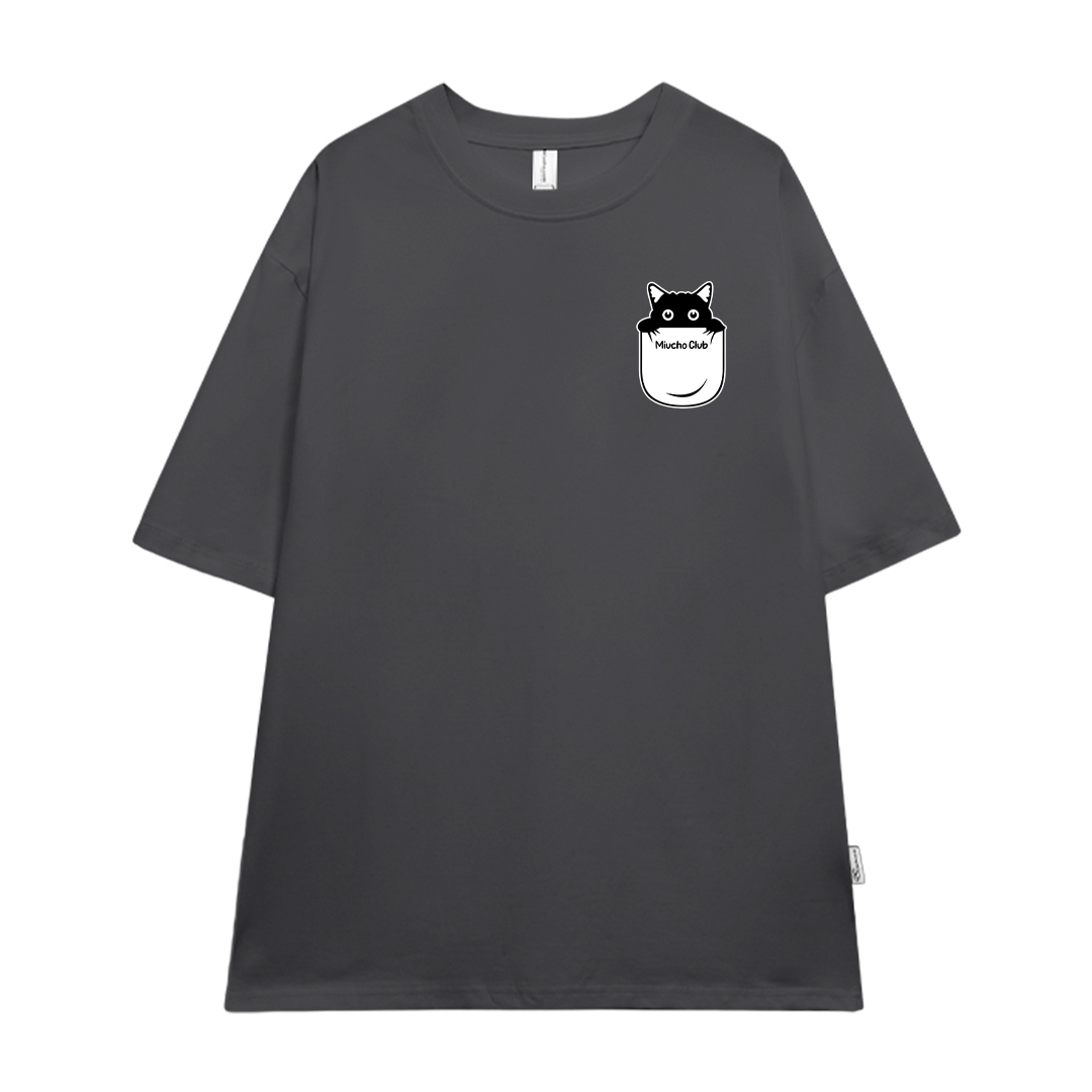 Áo thun nữ form rộng mèo nhỏ đáng yêu ATD1507 Miucho vải cotton thoáng mát cổ tròn in artwork