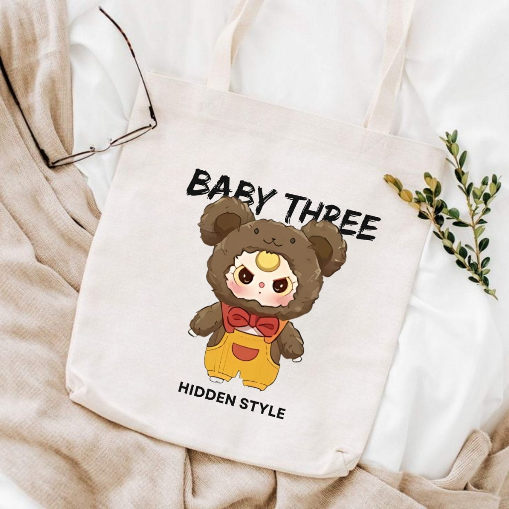 Túi tote Baby Three V3 - Túi Baby Three canvas 33x37cm có túi phụ đựng vừa A4, laptop - LOZA TOTE16_thumbnail_20