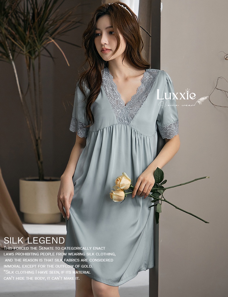 V06 Váy ngủ suông cổ V phối ren_thumbnail_6