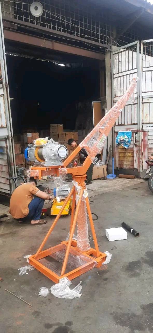 Khung cẩu xoay 360 độ, Tải trọng 500kg, 1 Tấn gắn các loại máy tời xây dựng (chưa kèm tời)_thumbnail_4