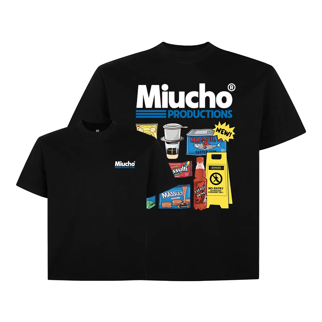 Áo thun form boxy street style unisex 2529 Miucho vải cotton thoáng mát co giãn in mix