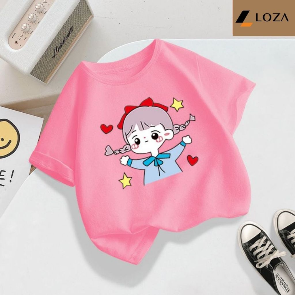 Áo thun bé gái in cô gái nhiều màu sắc - Loza Kids AT2427_thumbnail_0