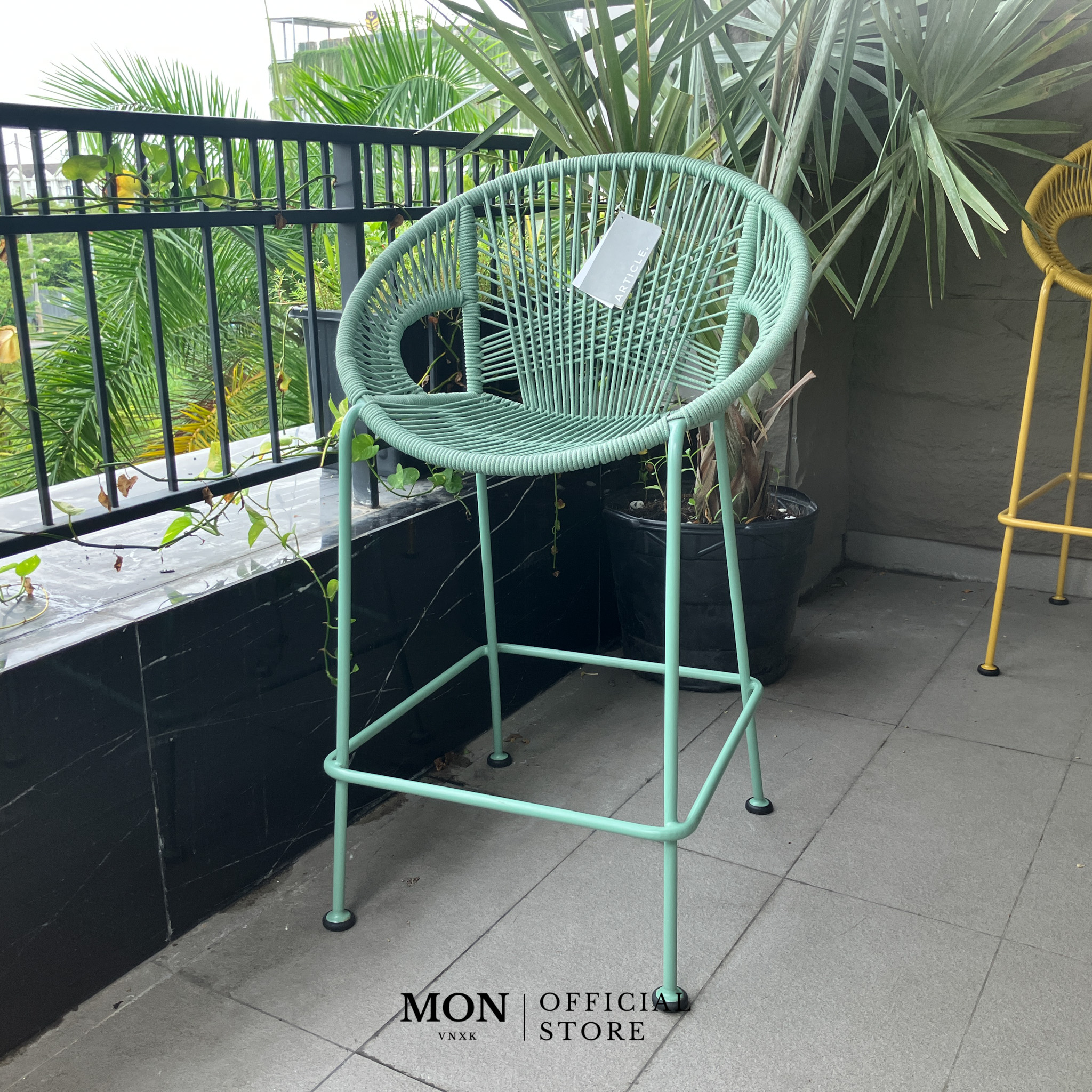 GHẾ BAR THẤP NGOÀI TRỜI ARTICLE KASIKO TURMERIC XANH NGỌC_thumbnail_2