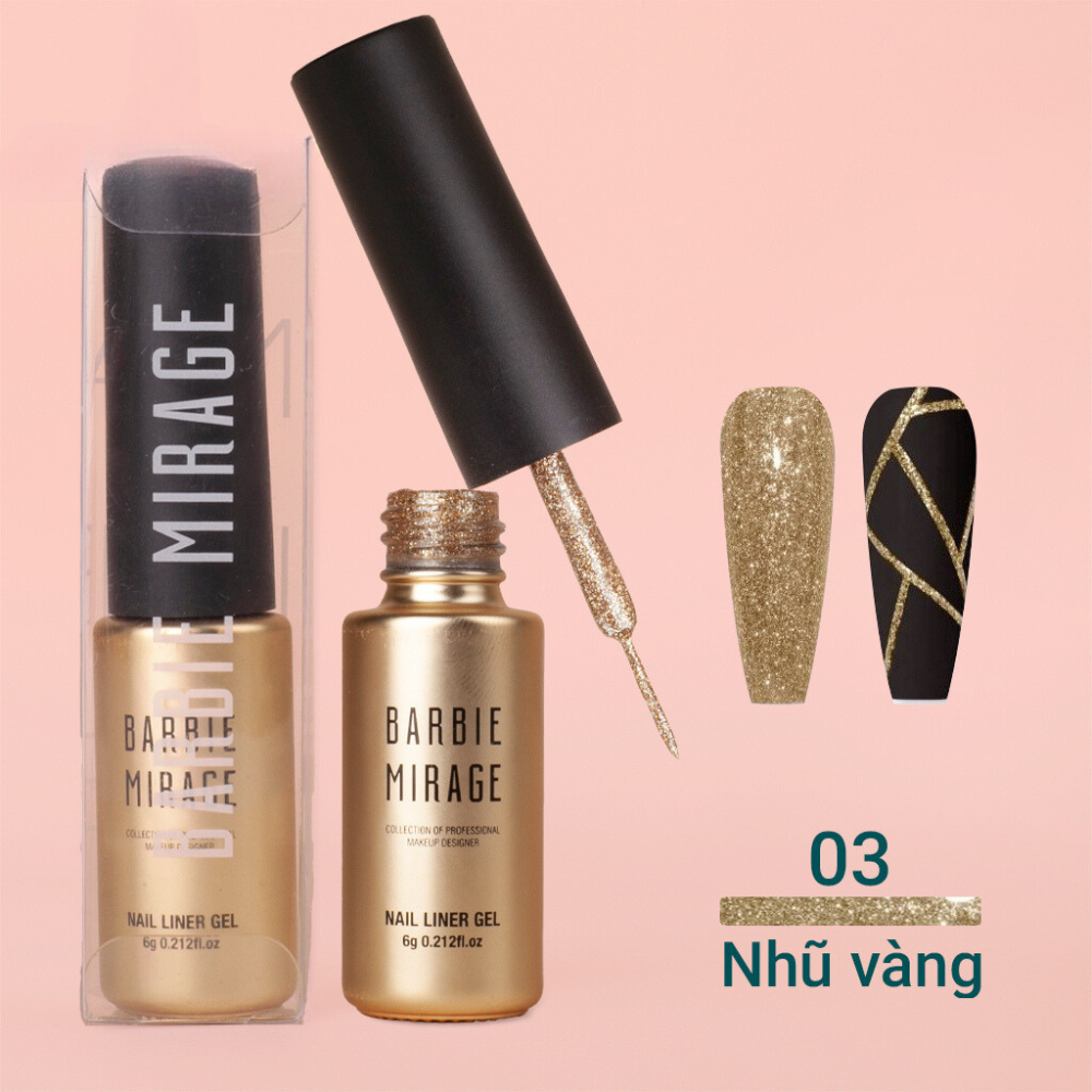 Gel cọ nét Barbie nhũ Vàng Gold