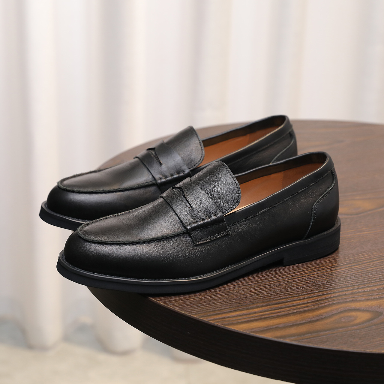 Giày nam cổ điển Anh quốc, giày da công sở đơn giản, giày lười thời thượng, giày da nam cổ điển thoải mái