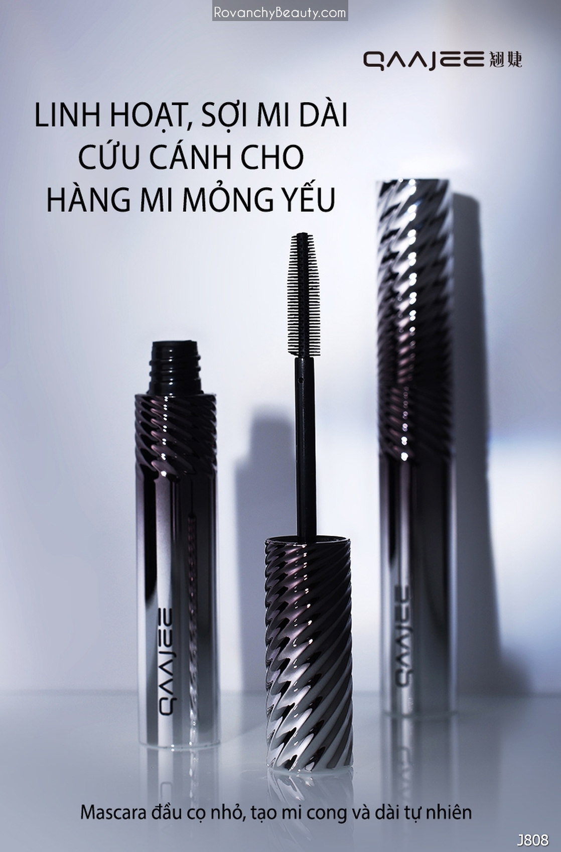 Chuốt Mi QAAJEE J808 Dài Mượt, Định Hình, Không Lem, Công Nghệ Cao