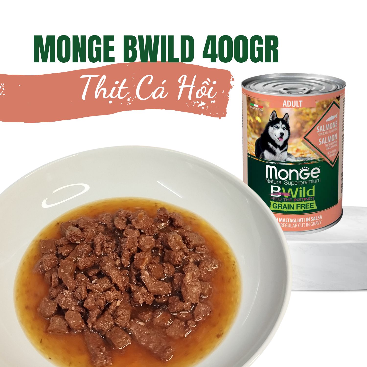 Pate MONGE Bwild cho chó Grain Free  400gr (Hương vị Cá Hồi, Bí đỏ và Bí Xanh)_thumbnail_2