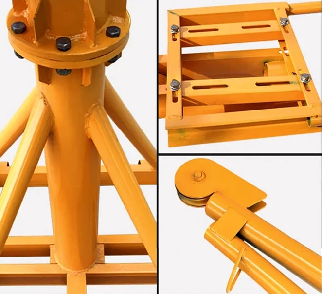 Khung cẩu xoay 360 độ, Tải trọng 500kg, 1 Tấn gắn các loại máy tời xây dựng (chưa kèm tời)_thumbnail_9