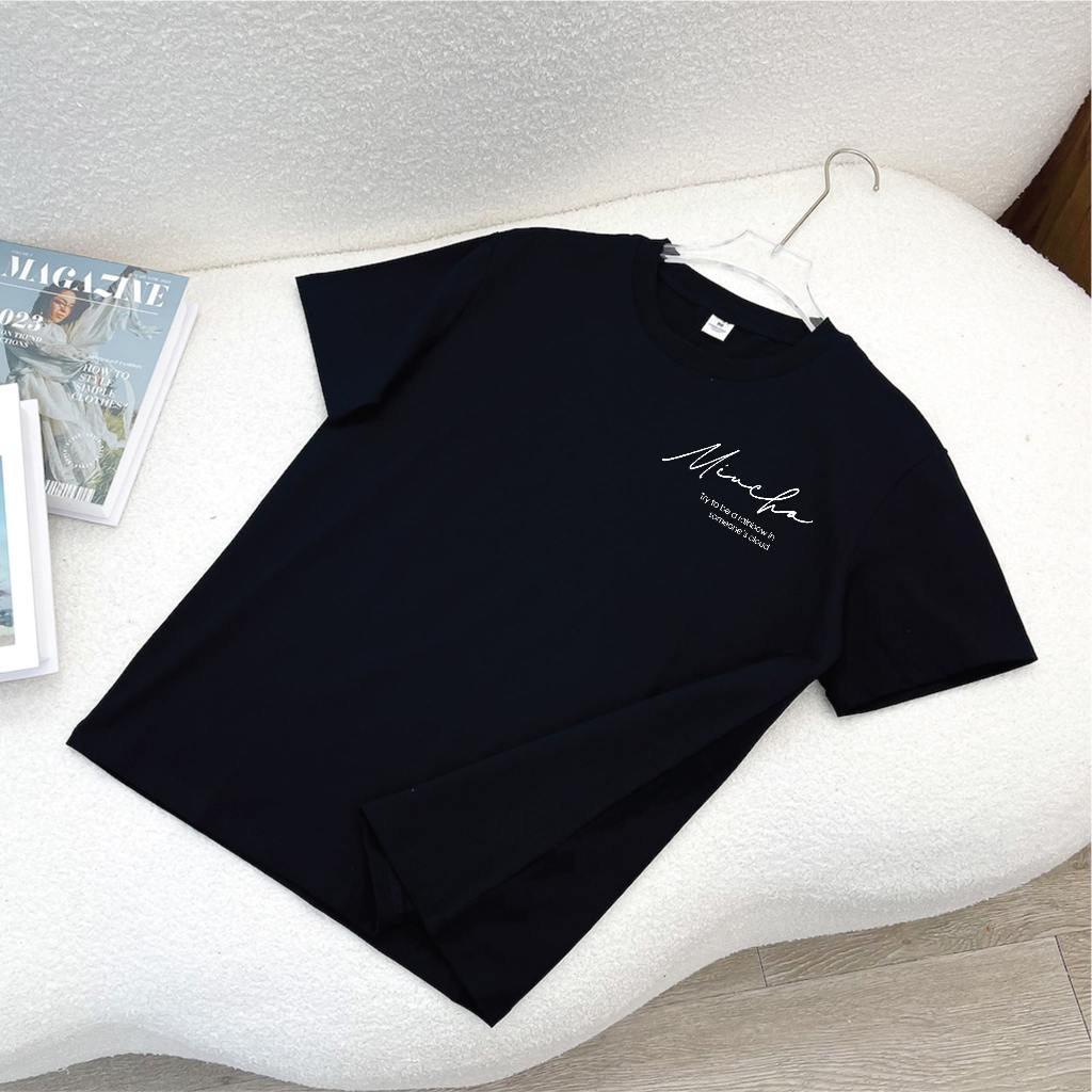 Áo thun nữ form vừa regular ARD524 Miucho Chic cotton cổ tròn in typography