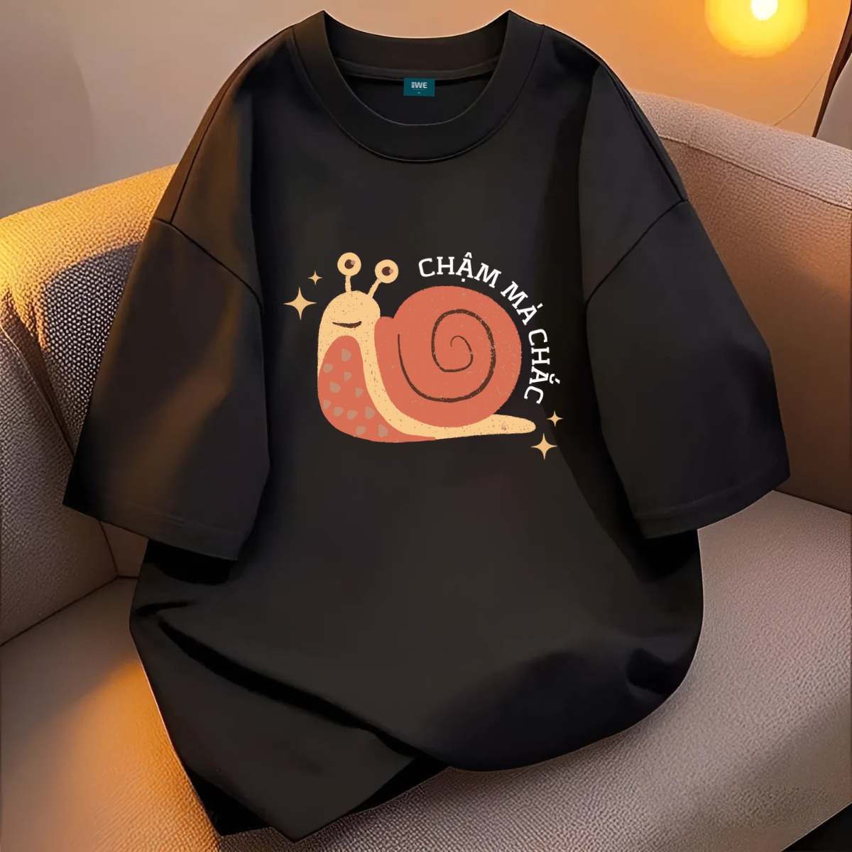 Áo thun local brand 𝐖𝐞 𝐓𝐞𝐞 hình ốc sên chậm mà chắc dáng oversize rộng - WU0835 WU0835