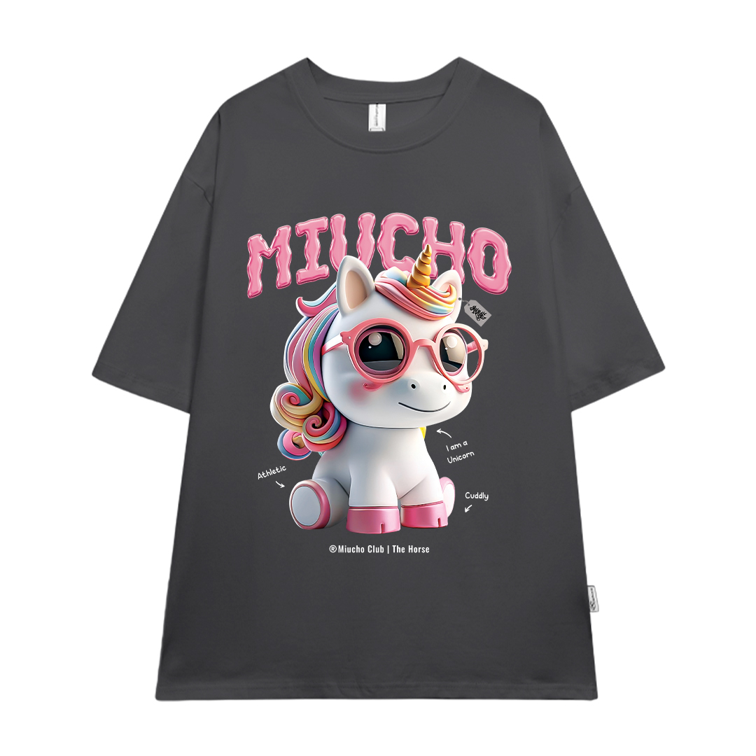 Áo thun form rộng 12 con giáp tuổi Ngọ ATD1245 Miucho tay ngắn cổ tròn in mix_thumbnail_12