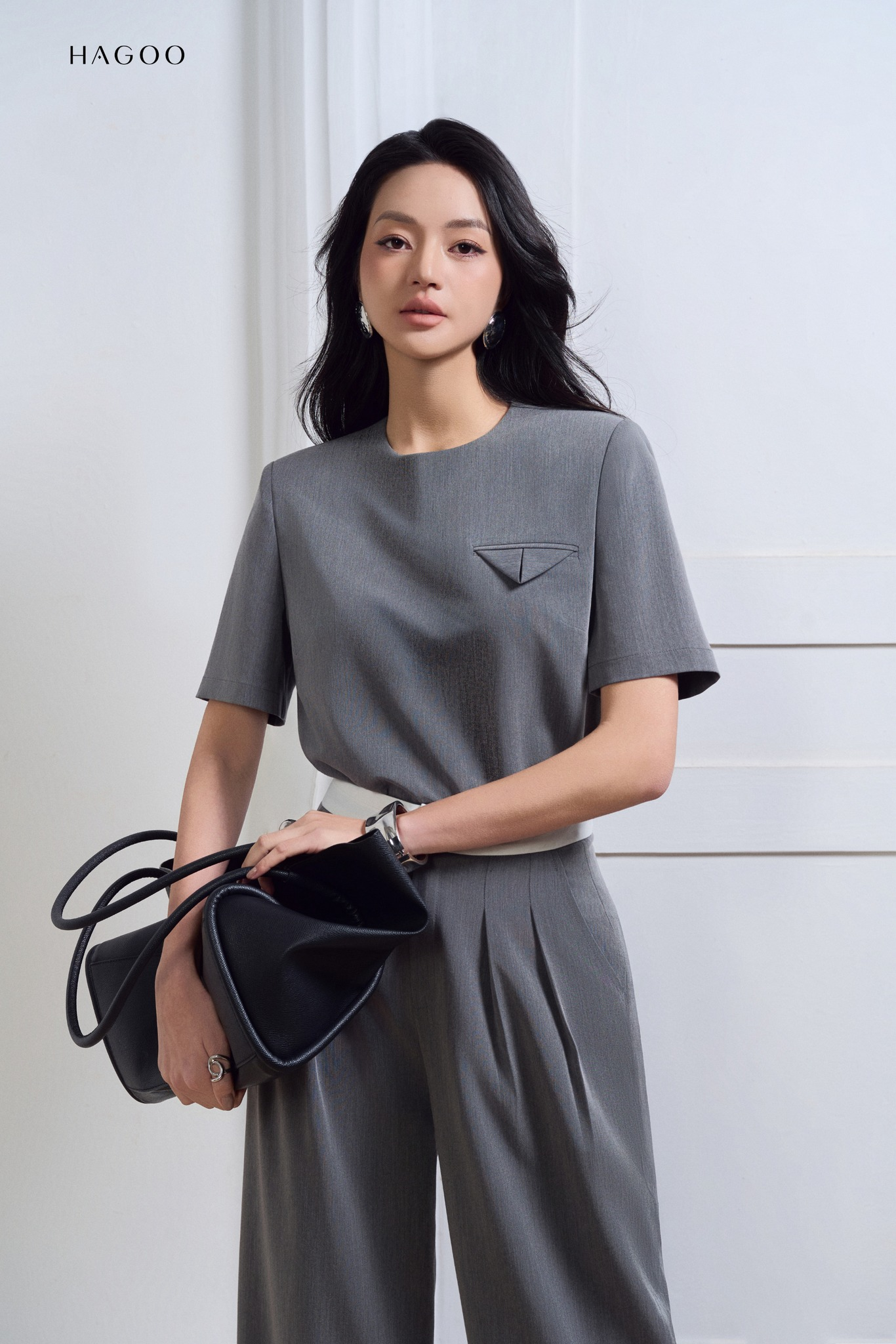 Set Áo cổ tròn quần phối trắng HAGOO_thumbnail_2