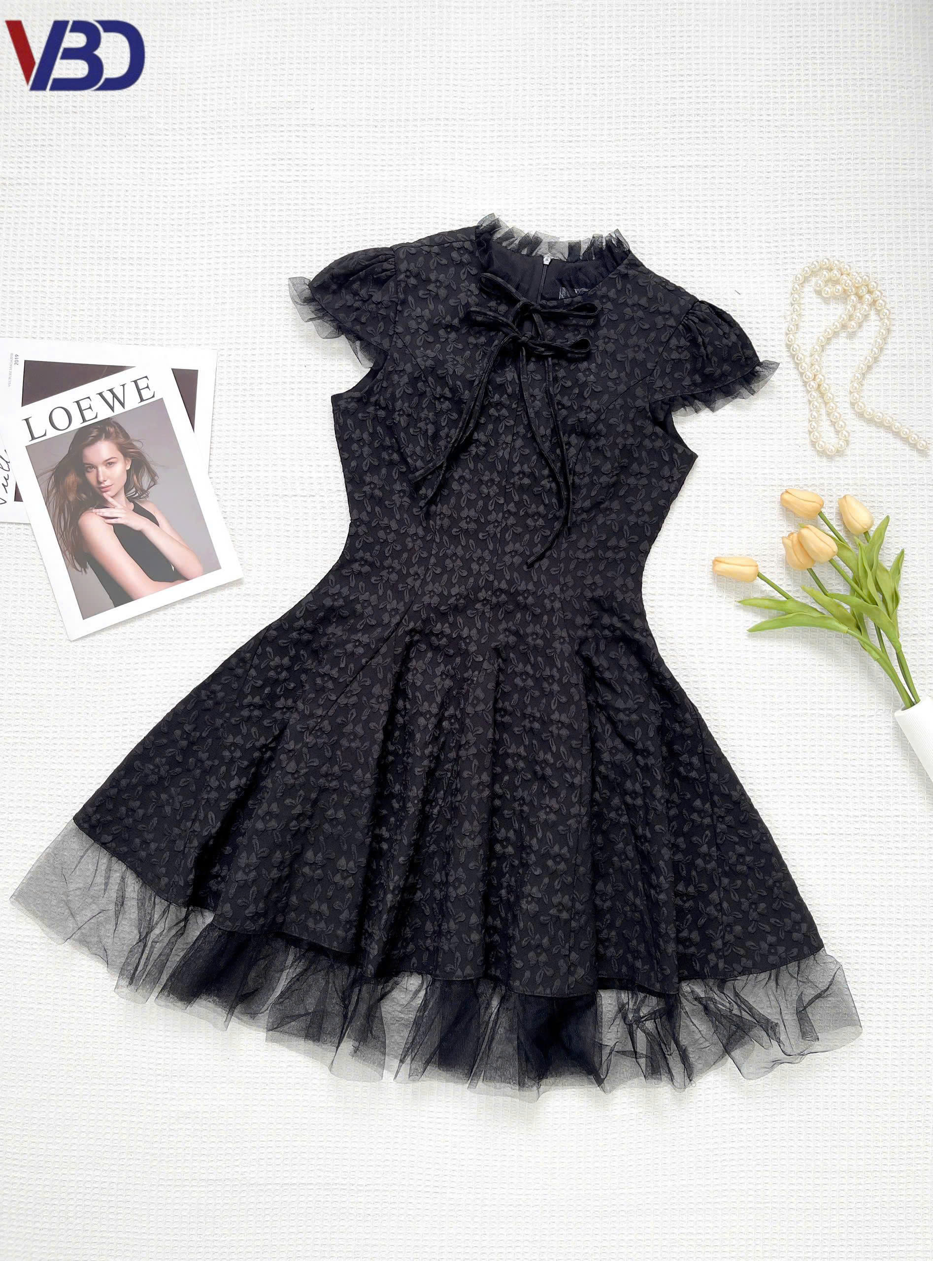 Đầm dáng A phối lưới bigsize DA169 dành cho nàng mũm mĩm từ 55-95kg