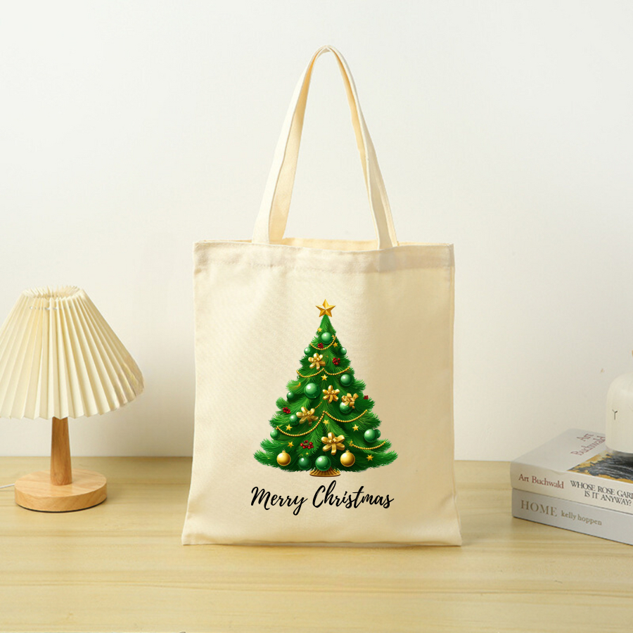 Túi vải canvas hình ông già Noel và người tuyết, có khoá kéo và ngăn phụ - 𝐖𝐞 𝐓𝐞𝐞 TOTE06_thumbnail_20