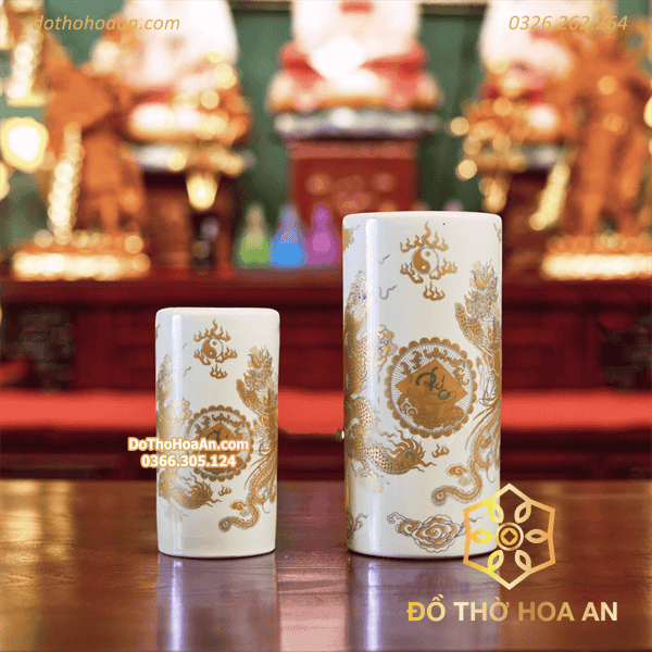 Ống Hương Men Vàng Ngà – S4
