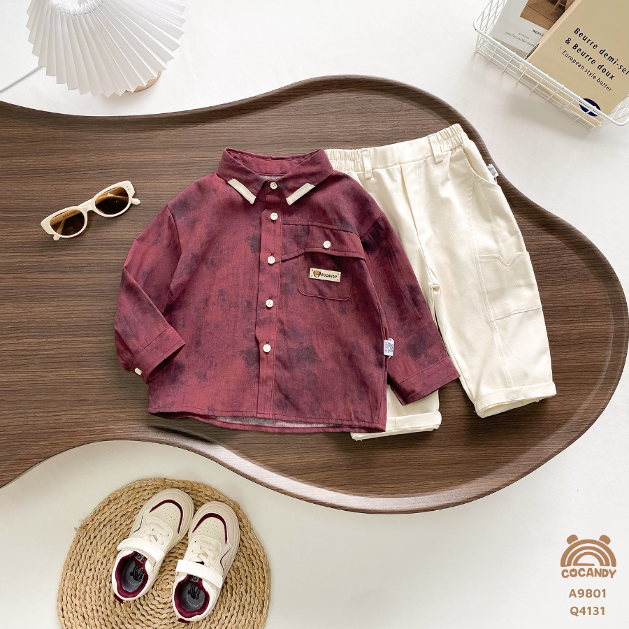 Áo dài ĐỎ LOANG  sơ mi_thumbnail_4