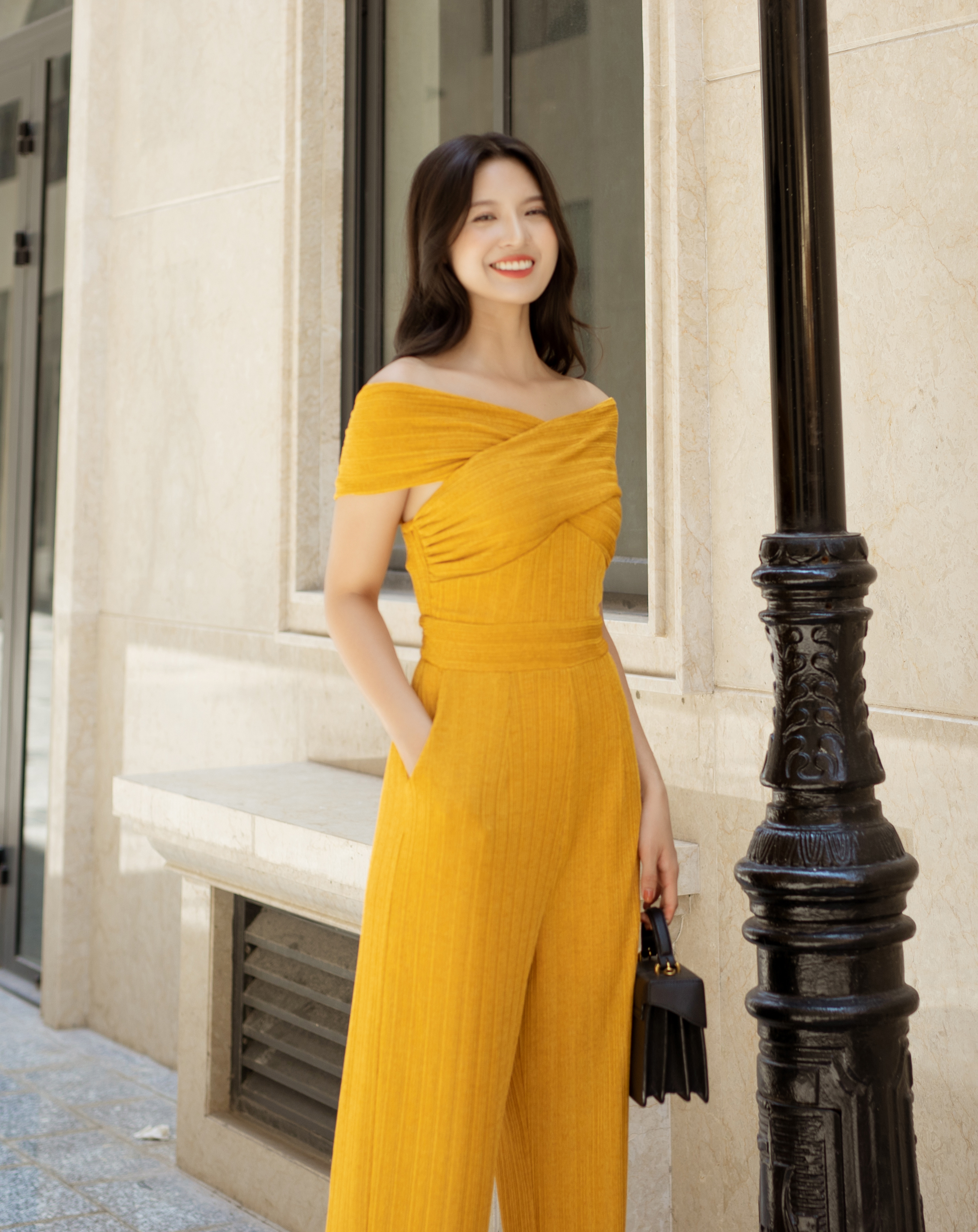 Jumpsuit dài ống suông thiết kế trễ vai 2in1_thumbnail_4