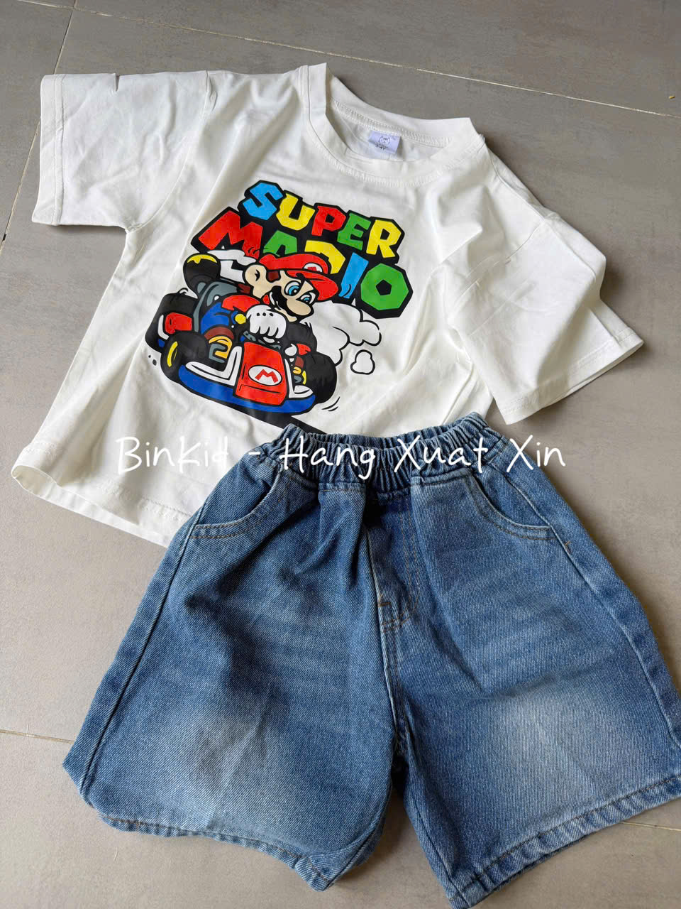 S55 SET BỘ ÁO MARIO SHORT JEANS (MUA 2 GIẢM 10K/BỘ)