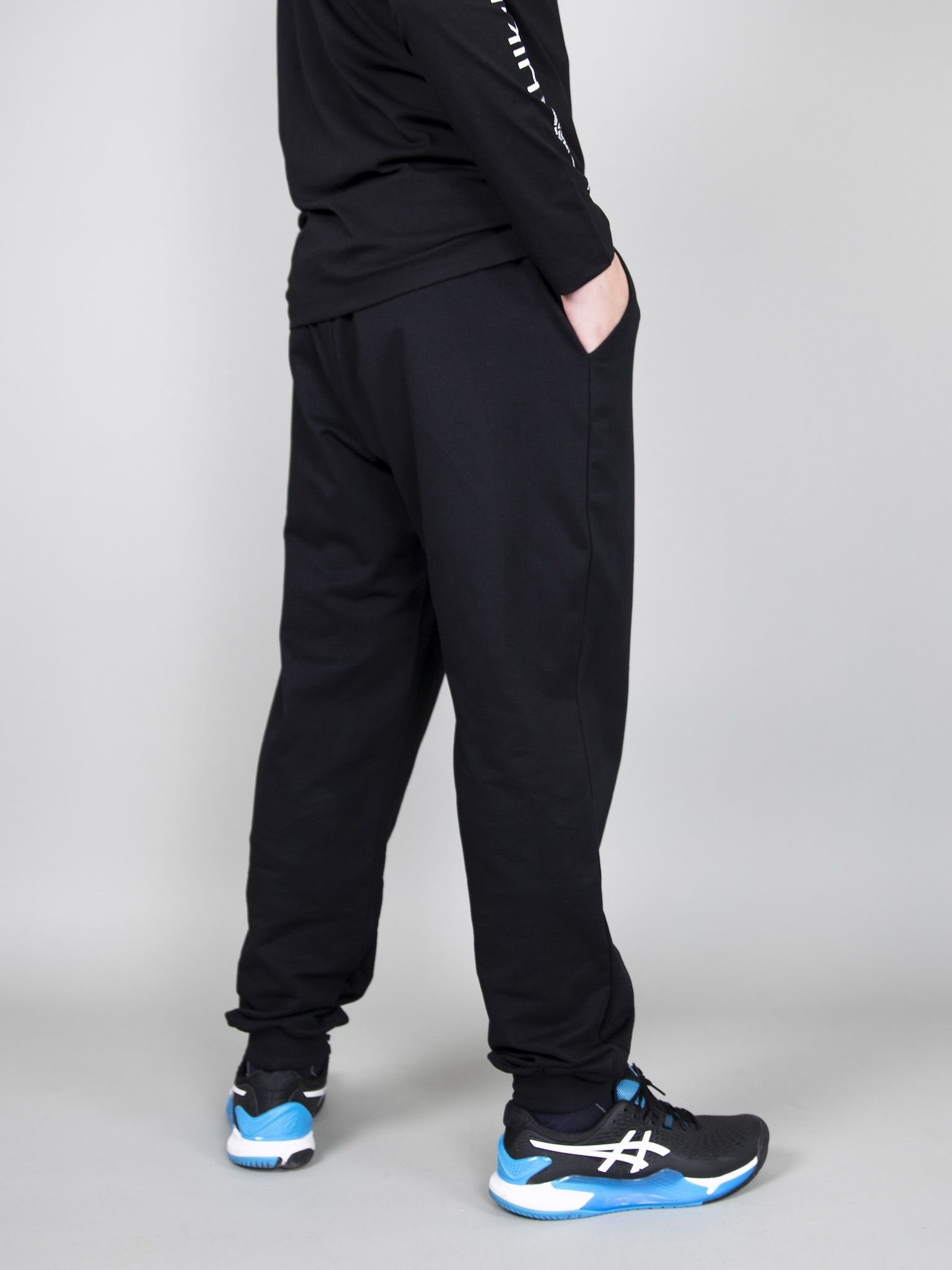 Quần nỉ da cá đen túi chéo in hình_thumbnail_2