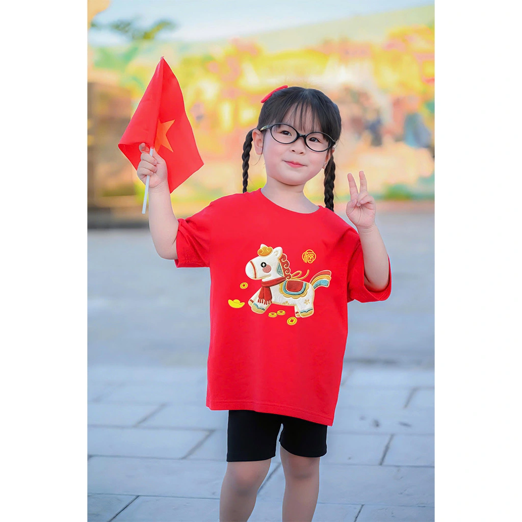 Áo thun bé và gia đình Kado vải thoáng mát thấm hút tốt Ngựa Kỳ Lân 2963_thumbnail_5