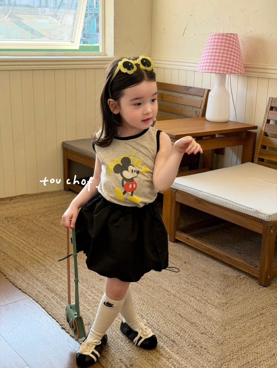 (E157) chân váy thô đen dáng bí có bo chun hãng Touchof