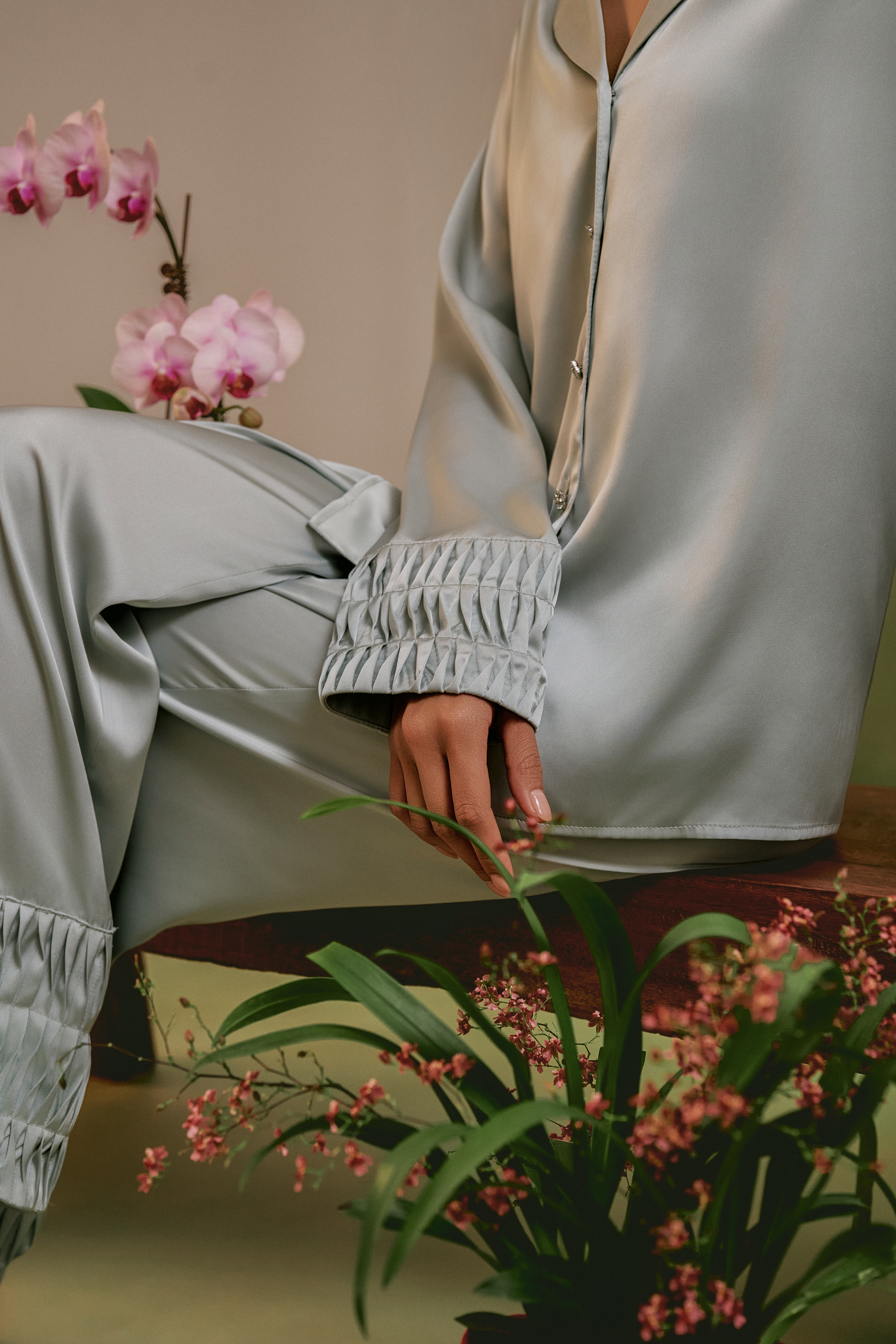 Bộ Lụa Áo Dài Tay, Quần Dài BN671_thumbnail_4