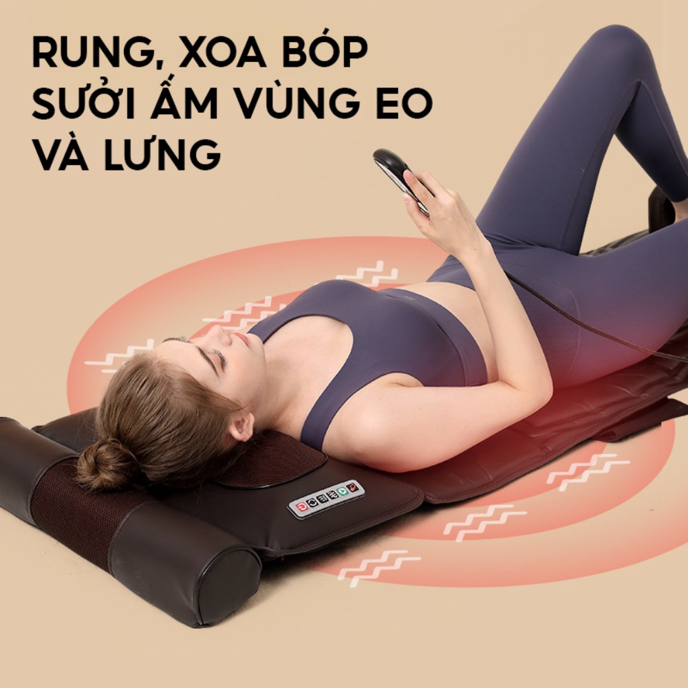 Nệm massage nhiệt hồng ngoại giữ ấm cơ thể, giảm mỏi, hỗ trợ trị liệu sâu cơ