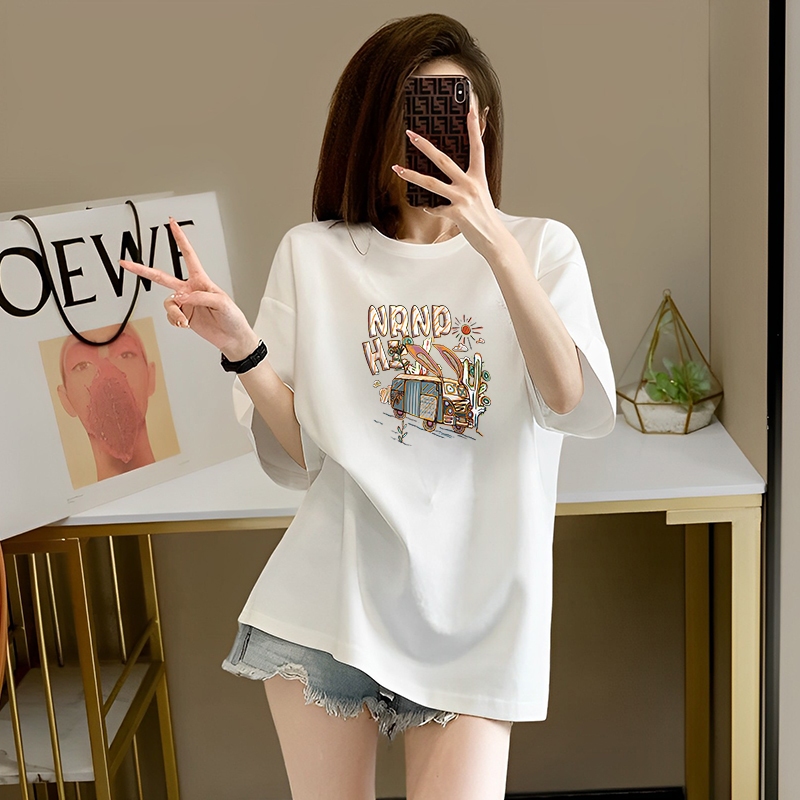 [Form Rộng] Áo thun nữ dáng rộng - Áo phông nữ form rộng 95% cotton - Loza G0129_thumbnail_3